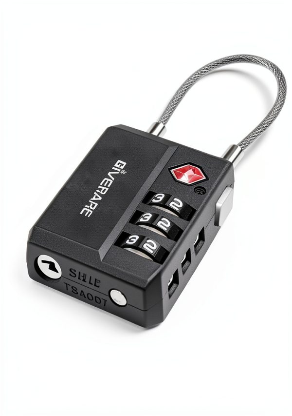 TSA Approved Luggage Locks 2 Pack GIVERARE Black 3-Digit Cable Padlock-2