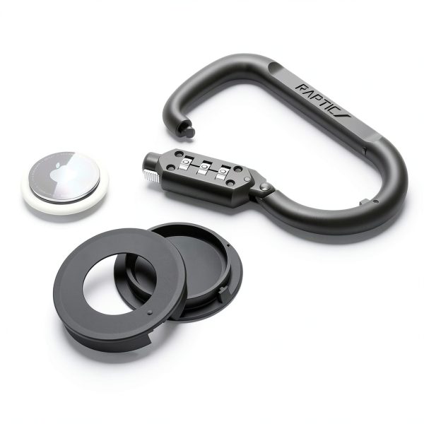 RAPTIC Upgraded Link & Lock for Apple AirTags Polycarbonate Carabiner-6