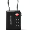 TSA Approved Luggage Locks 2 Pack GIVERARE Black 3-Digit Cable Padlock-0