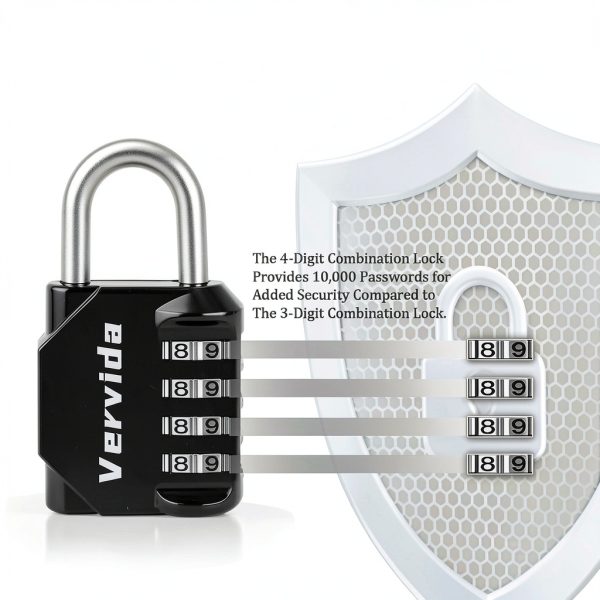 Combination Lock Vervida 2 Pack 4-Digit Outdoor Waterproof Padlock-3