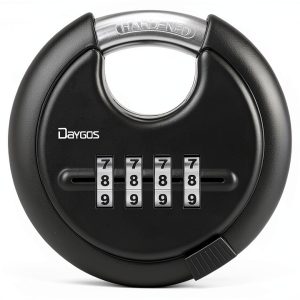 DAYGOS Combination Disc Padlock Heavy Duty 4‑Digit Lock Black-0