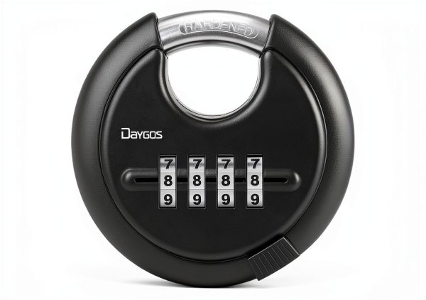 DAYGOS Combination Disc Padlock Heavy Duty 4‑Digit Lock Black-0