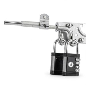 Padlock 4 Digit Combination Lock Desired Tools Weatherproof Zinc Black-0