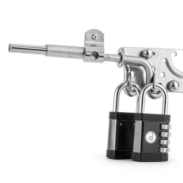 Padlock 4 Digit Combination Lock Desired Tools Weatherproof Zinc Black-0