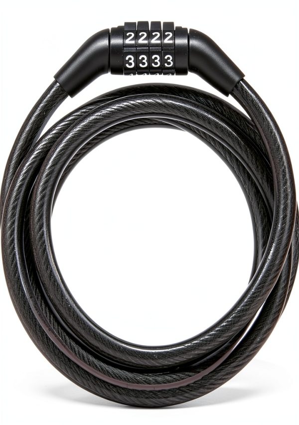 BRINKS 5 Ft Bike Lock Cable with Preset Combination, Vinyl Covered Bike Lock Combination Cable for Outdoor Use-2