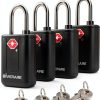 TSA Approved Travel Luggage Locks GIVERARE 4 Pack Black Padlock Set-0