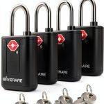 TSA Approved Travel Luggage Locks GIVERARE 4 Pack Black Padlock Set-0